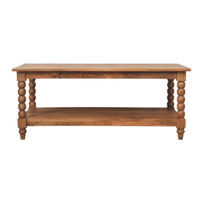 Savannah Spindle Golden Teak Shelf Coffee Table