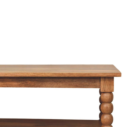 Savannah Spindle Golden Teak Shelf Coffee Table