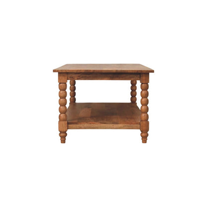 Savannah Spindle Golden Teak Shelf Coffee Table