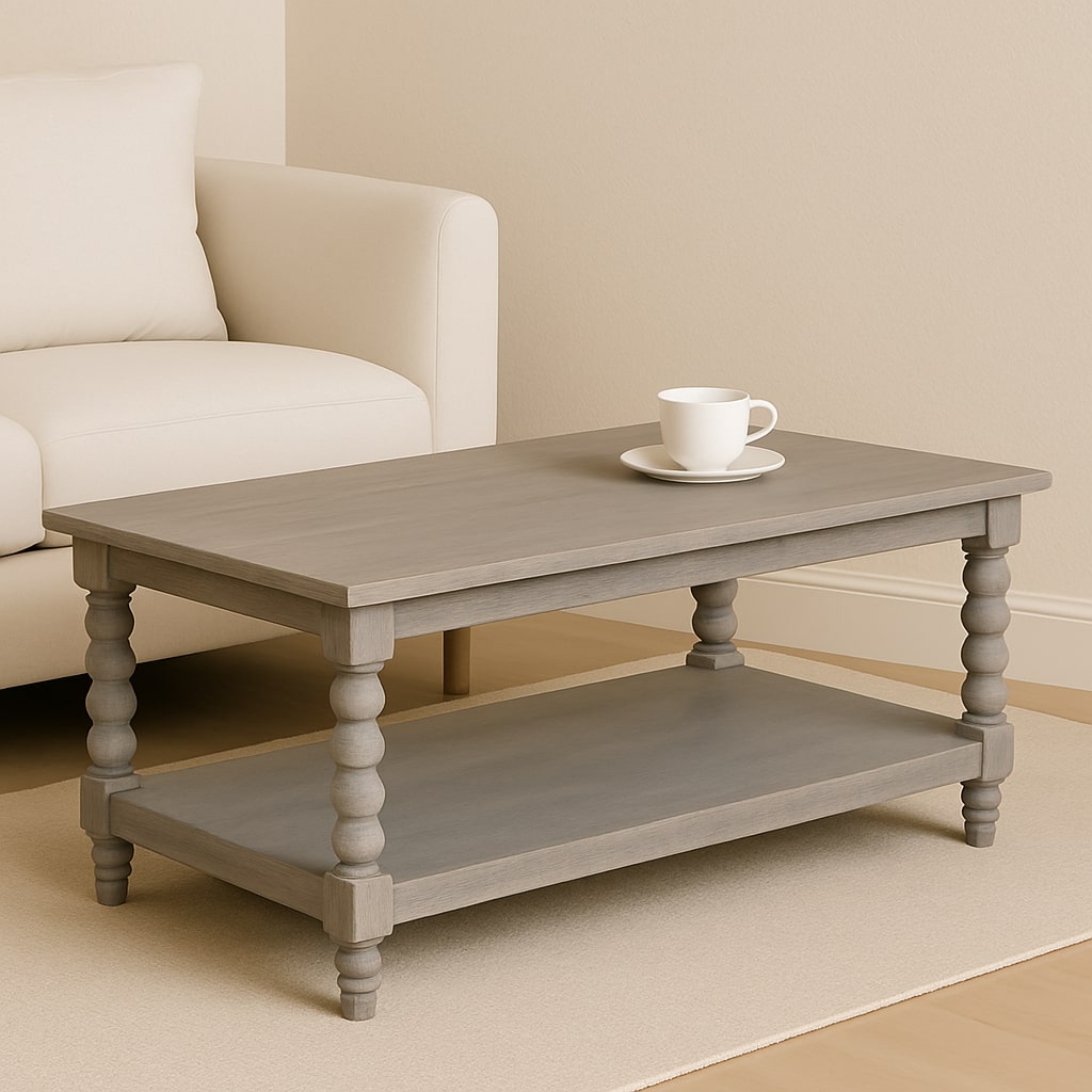 Savannah Spindle Washed 2 Tier Coffee Table