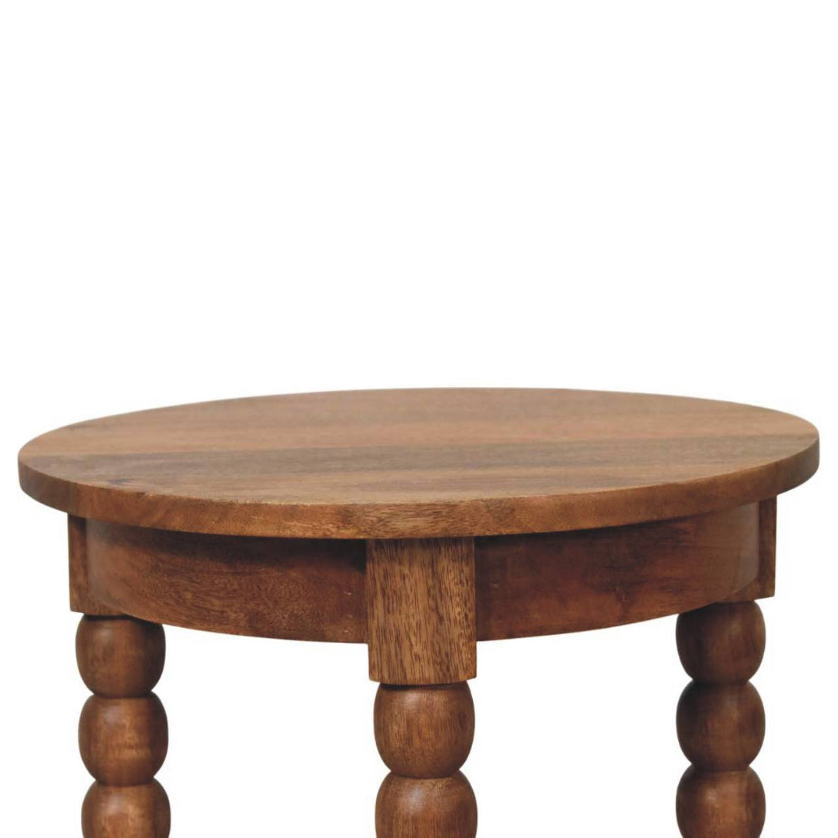 Savannah Spindle Golden Teak Round End Table