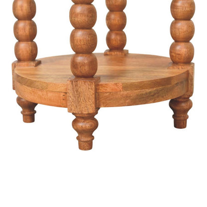 Savannah Spindle Golden Teak Round End Table