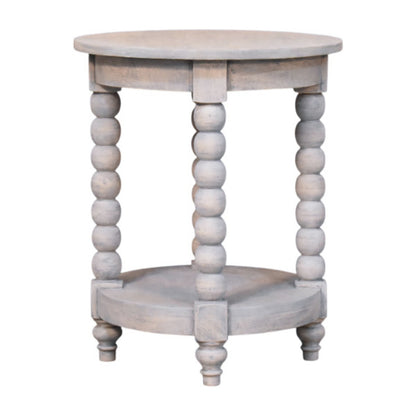 Savannah Spindle Washed 2 Tier Round End Table
