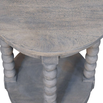 Savannah Spindle Washed 2 Tier Round End Table