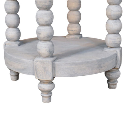Savannah Spindle Washed 2 Tier Round End Table