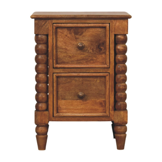 Savannah Spindle Amber Oak 2 Drawer Nightstand