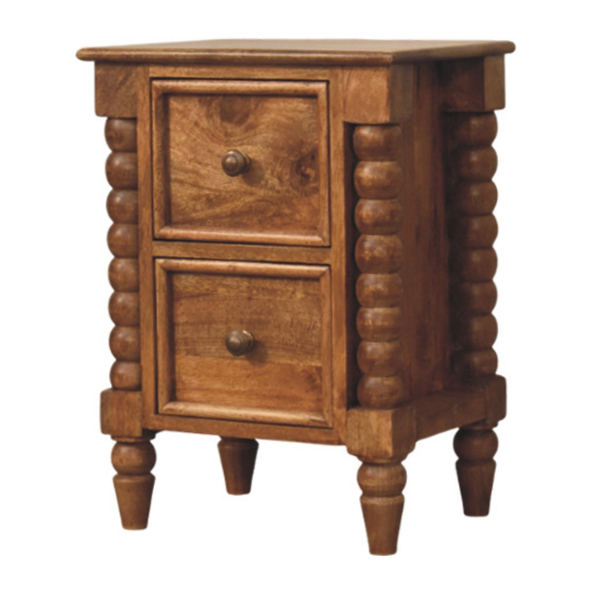 Savannah Spindle Amber Oak 2 Drawer Nightstand