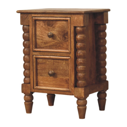 Savannah Spindle Amber Oak 2 Drawer Nightstand