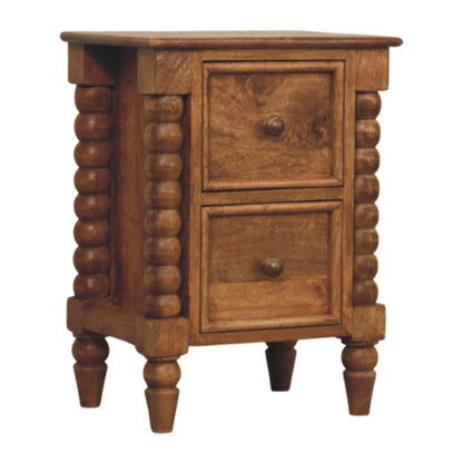 Savannah Spindle Amber Oak 2 Drawer Nightstand