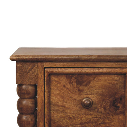 Savannah Spindle Amber Oak 2 Drawer Nightstand