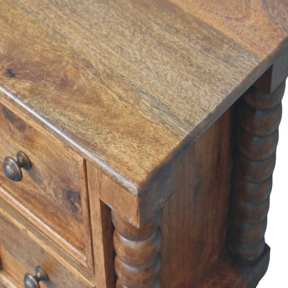 Savannah Spindle Amber Oak 2 Drawer Nightstand