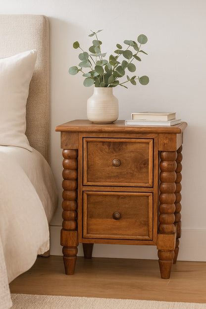 Savannah Spindle Amber Oak 2 Drawer Nightstand