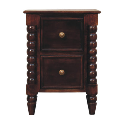 Savannah Spindle Winewood 2 Drawer Nightstand