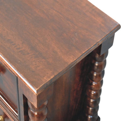 Savannah Spindle Winewood 2 Drawer Nightstand