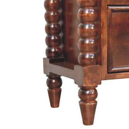 Savannah Spindle Winewood 2 Drawer Nightstand