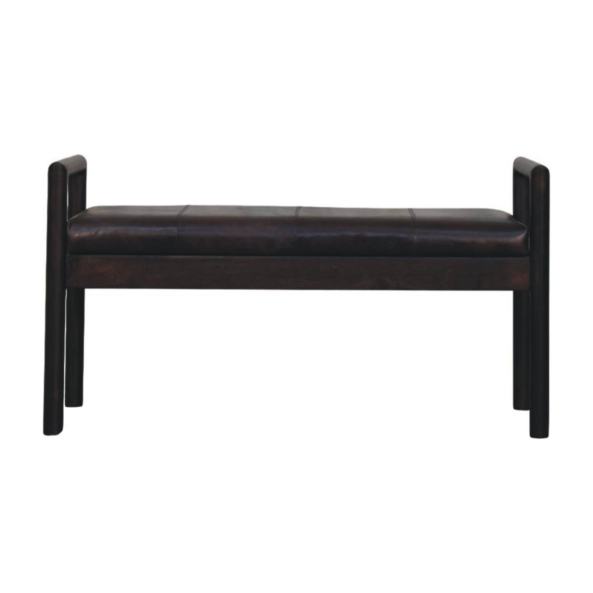 Sutton Buffalo Leather Gridline Accent Bench