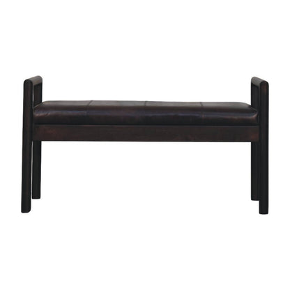 Sutton Buffalo Leather Gridline Accent Bench