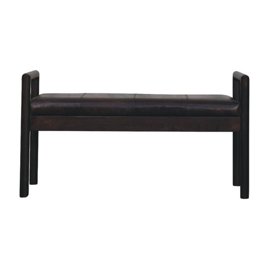 Sutton Buffalo Leather Gridline Accent Bench