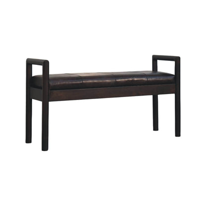 Sutton Buffalo Leather Gridline Accent Bench
