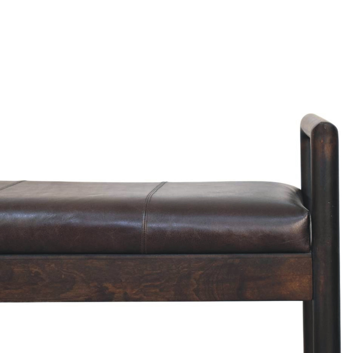 Sutton Buffalo Leather Gridline Accent Bench