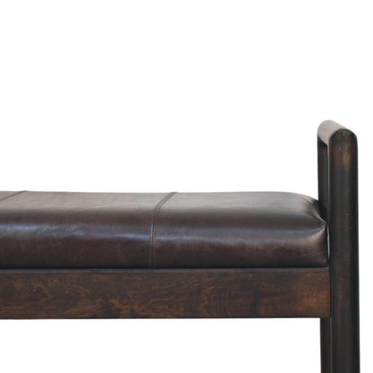 Sutton Buffalo Leather Gridline Accent Bench