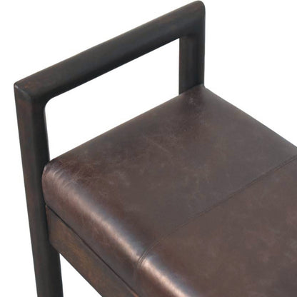 Sutton Buffalo Leather Gridline Accent Bench