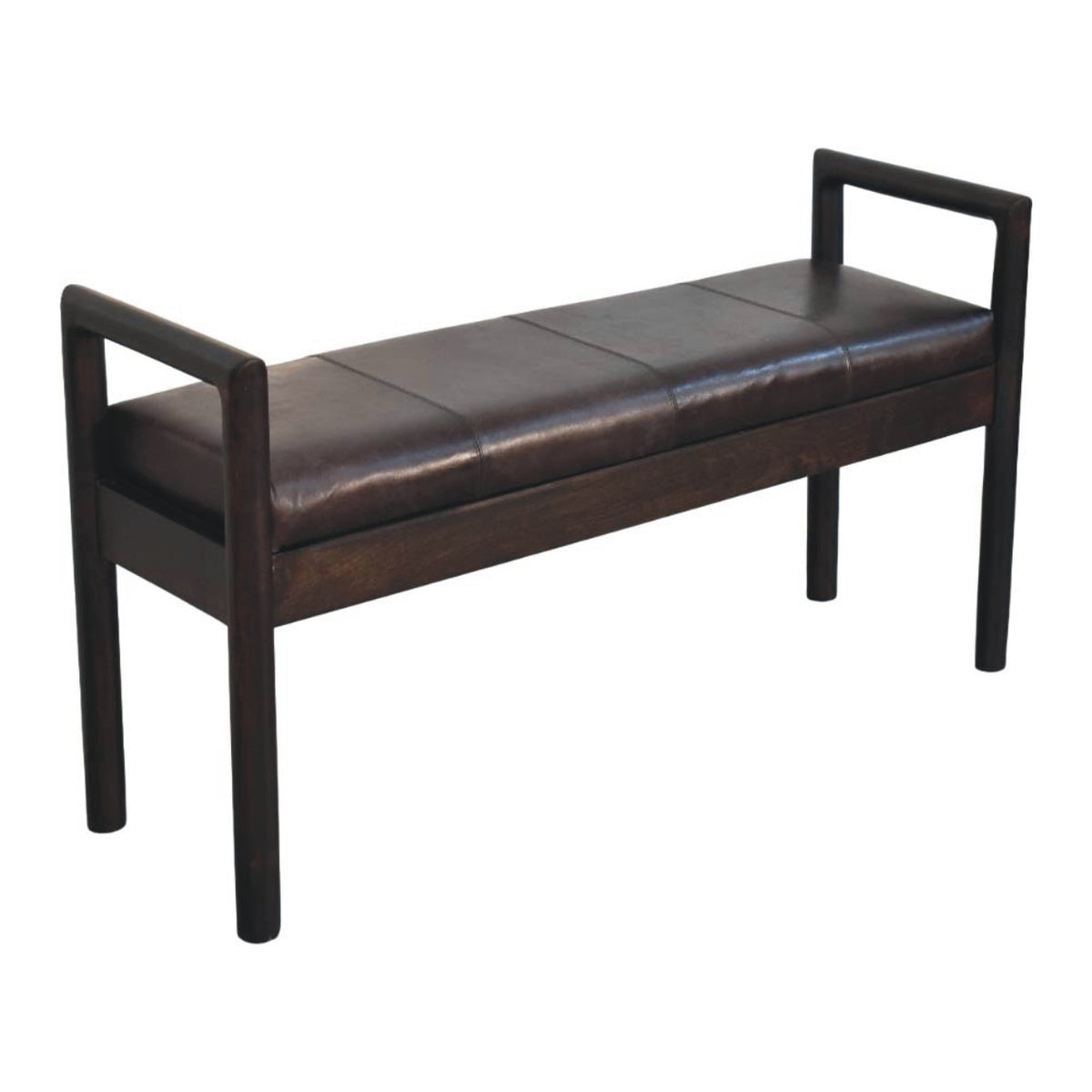 Sutton Buffalo Leather Gridline Accent Bench