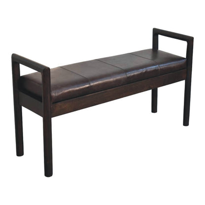 Sutton Buffalo Leather Gridline Accent Bench