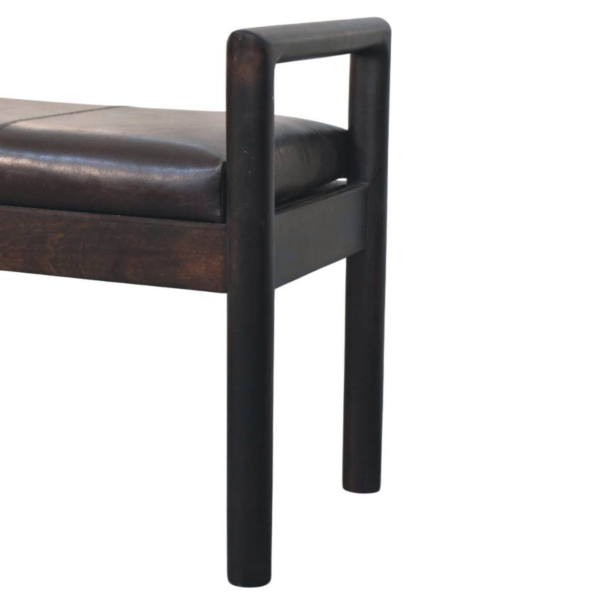 Sutton Buffalo Leather Gridline Accent Bench