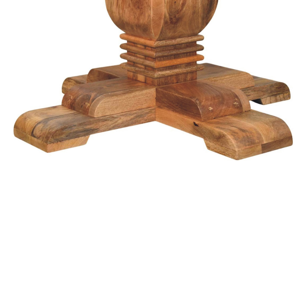 Sculptural Pedestal Round Wood Dining Table