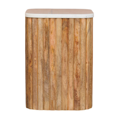 Beacon Oak Fluted Base Marble Side Table