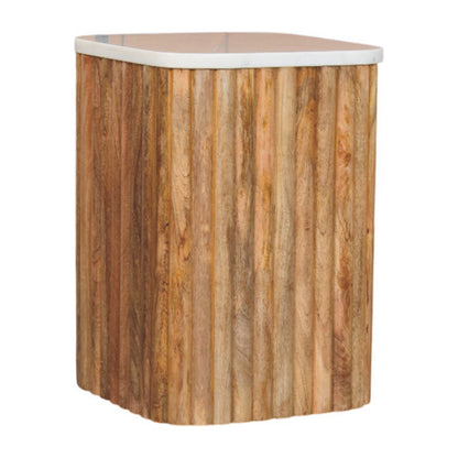 Beacon Oak Fluted Base Marble Side Table
