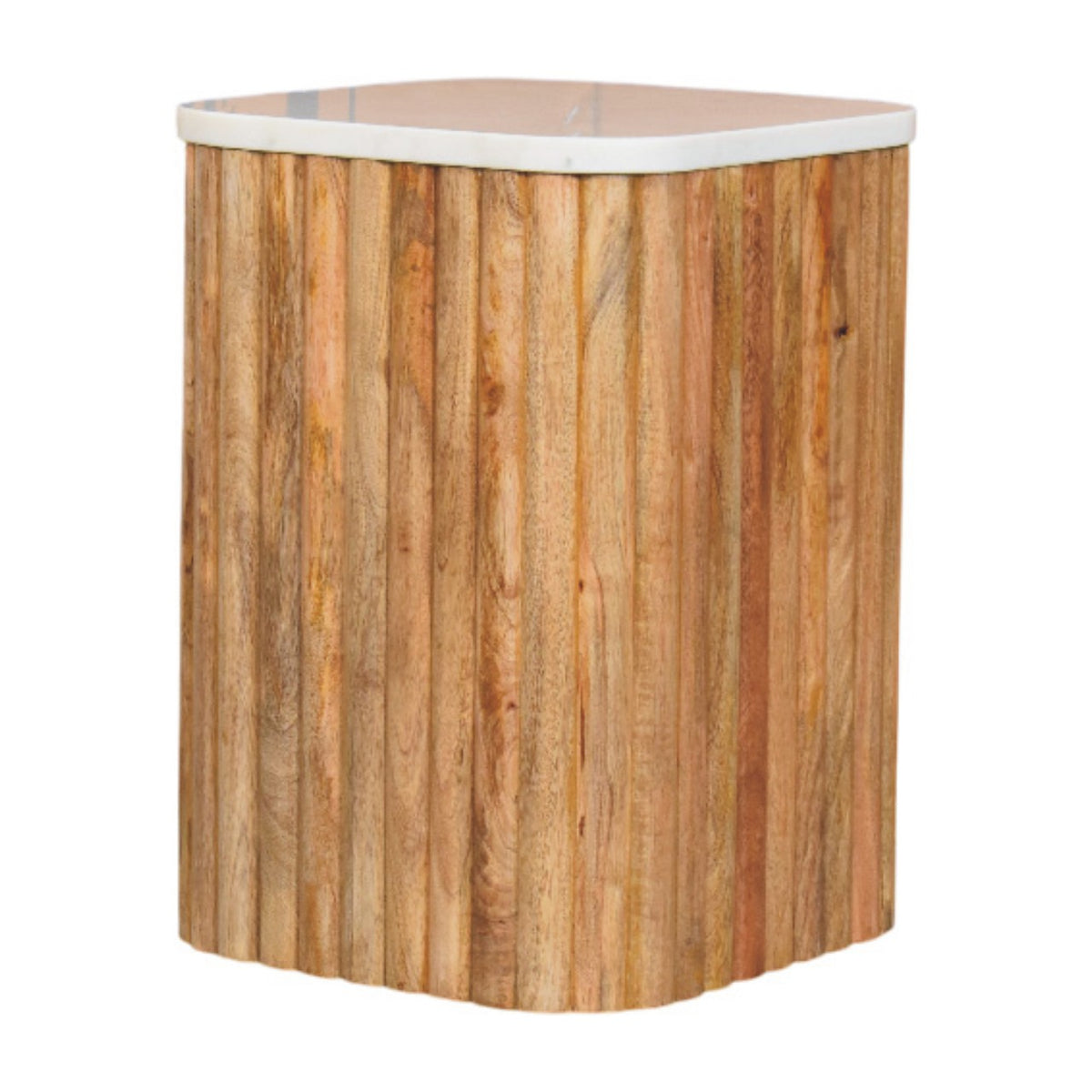 Beacon Oak Fluted Base Marble Side Table