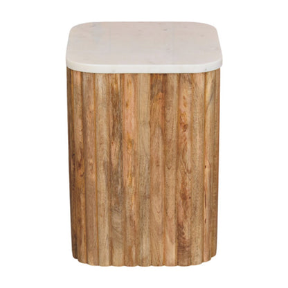 Beacon Oak Fluted Base Marble Side Table