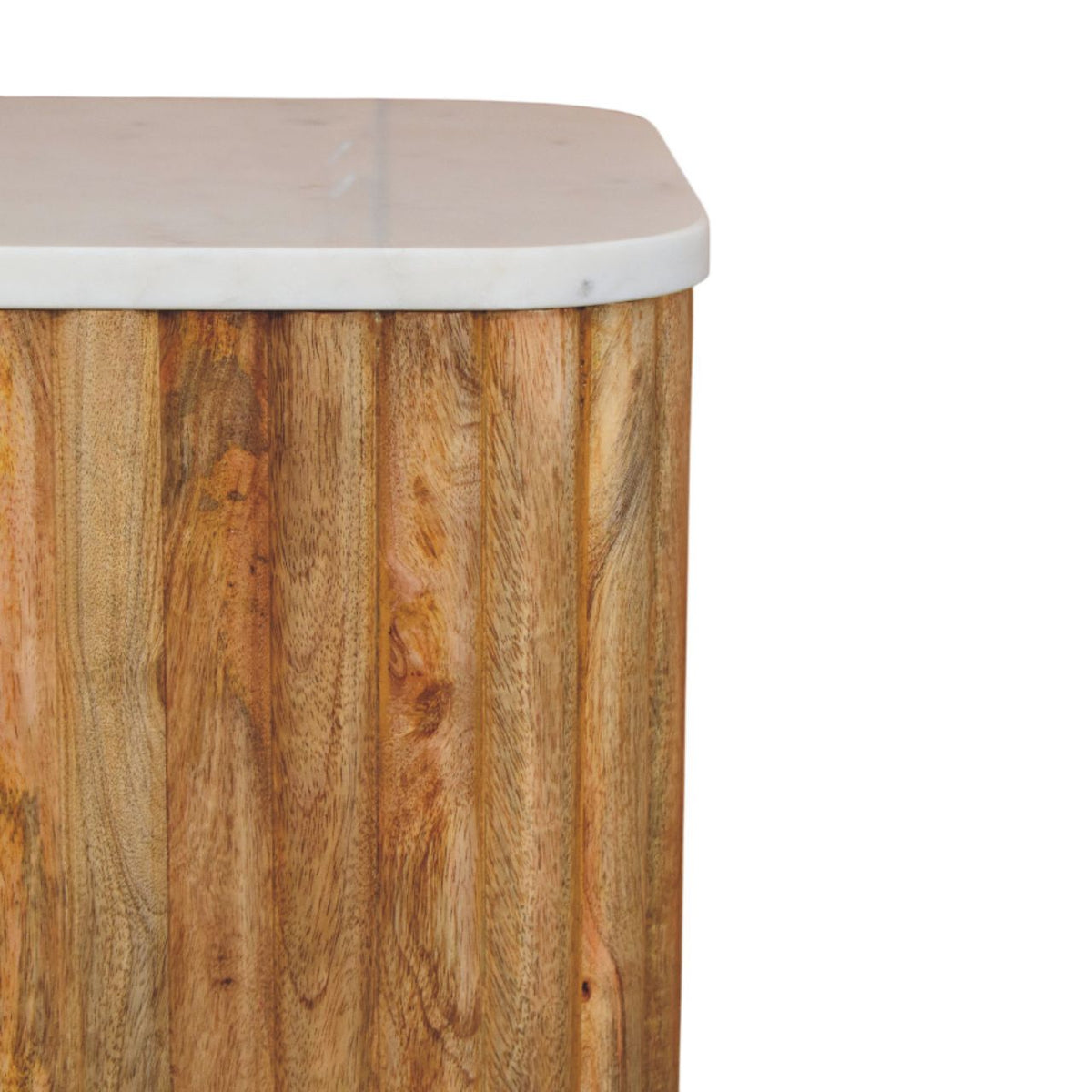 Beacon Oak Fluted Base Marble Side Table