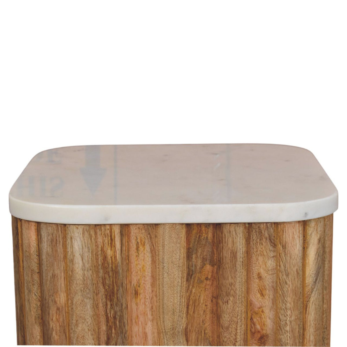 Beacon Oak Fluted Base Marble Side Table
