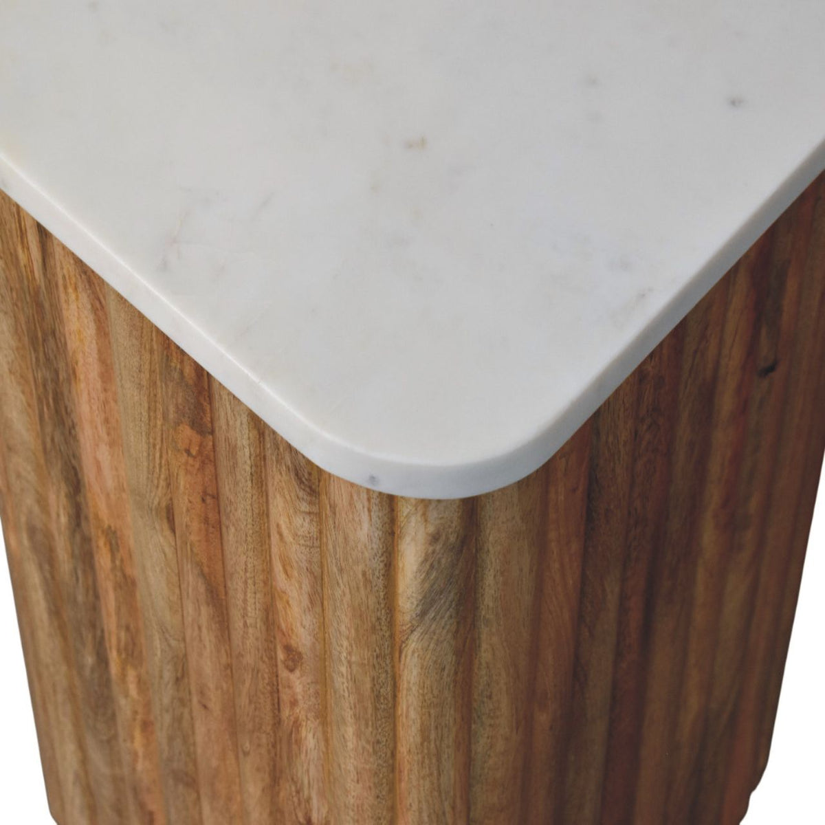 Beacon Oak Fluted Base Marble Side Table