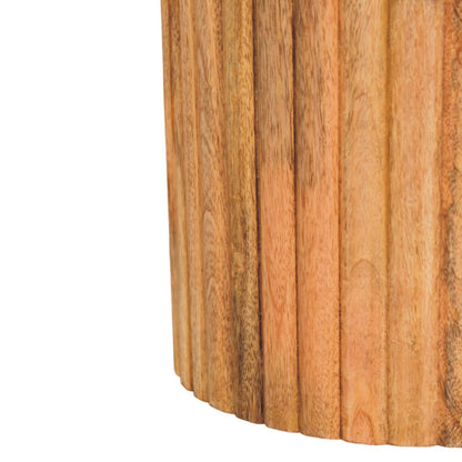 Beacon Oak Fluted Pedestal Marble Side Table