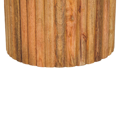 Beacon Oak Fluted Pedestal Marble Side Table