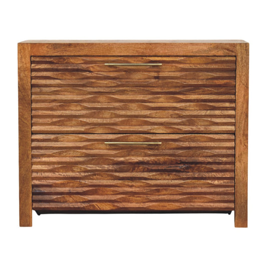 Santa Fe Amber Oak Wavefront Storage Cabinet