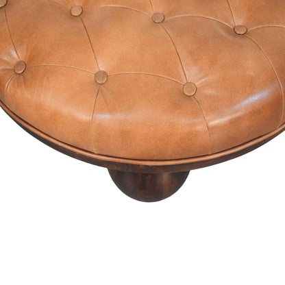 Sutton Buffalo Leather Ball Foot Tufted Coffee Table