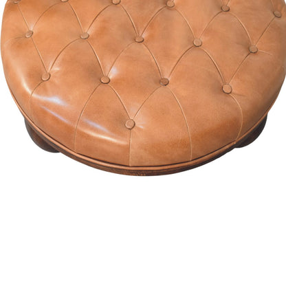 Sutton Buffalo Leather Ball Foot Tufted Coffee Table