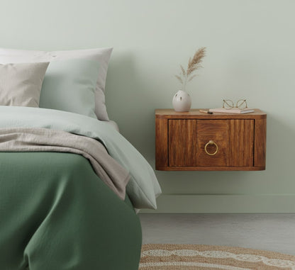 Cove Tiger Oak Floating 1 Drawer Nightstand
