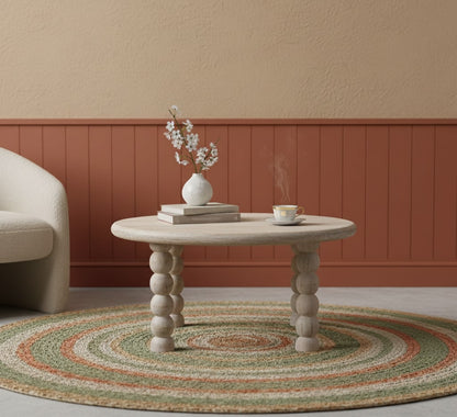 Savannah Spindle Salted Oak Round Coffee Table