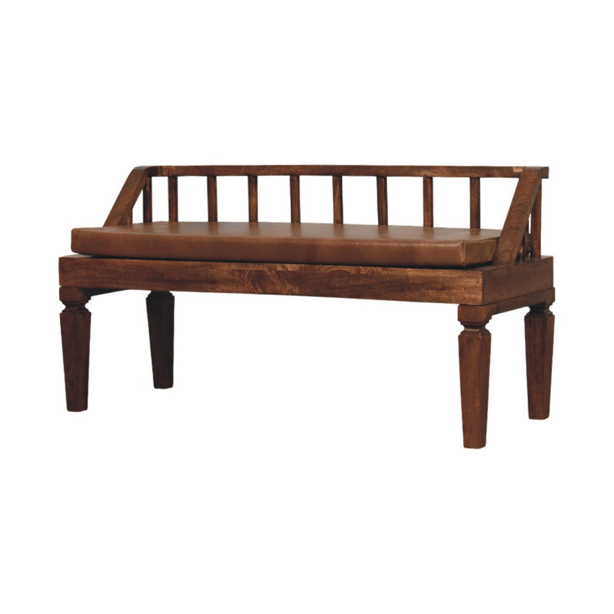Sutton Buffalo Leather Roasted Almond Bench