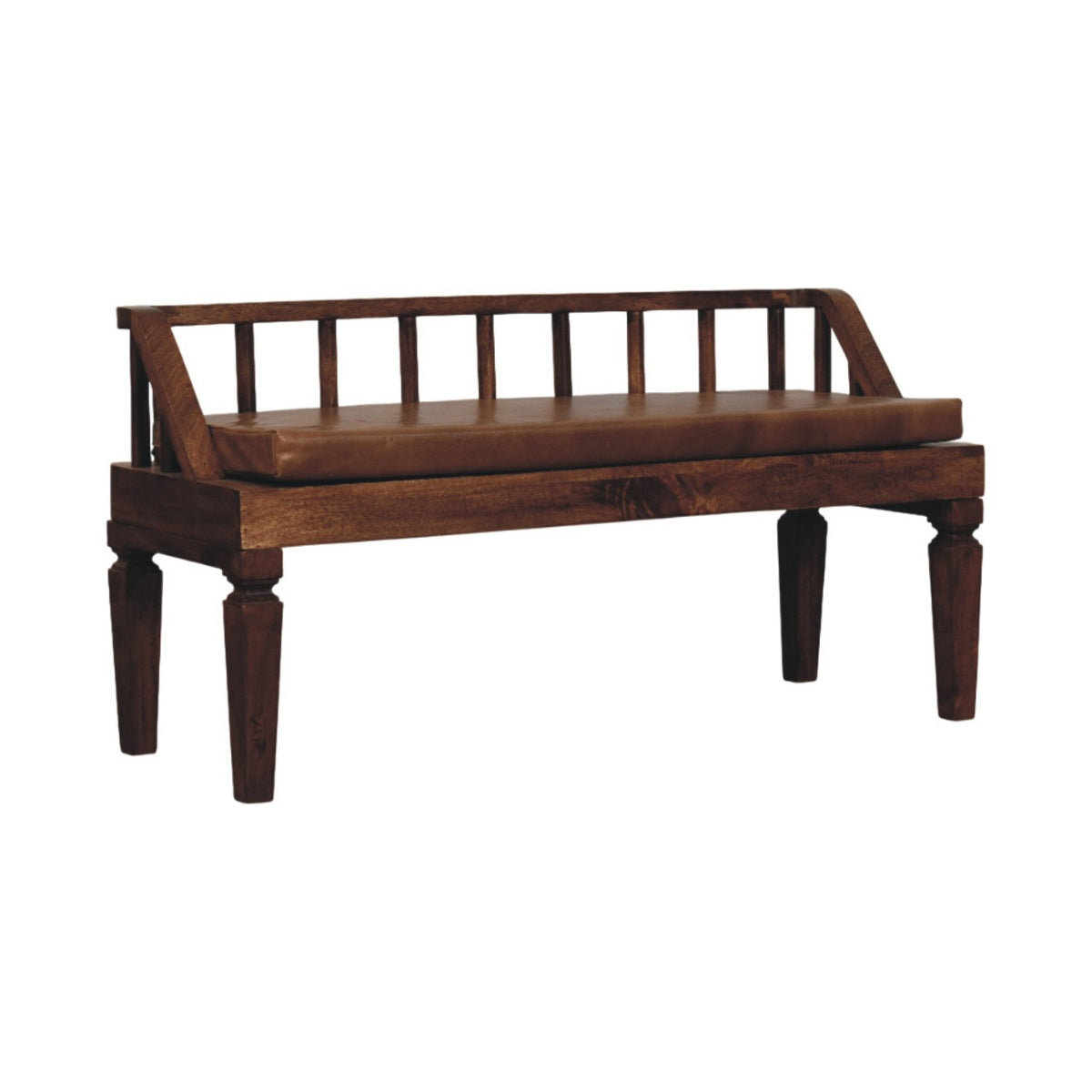 Sutton Buffalo Leather Roasted Almond Bench