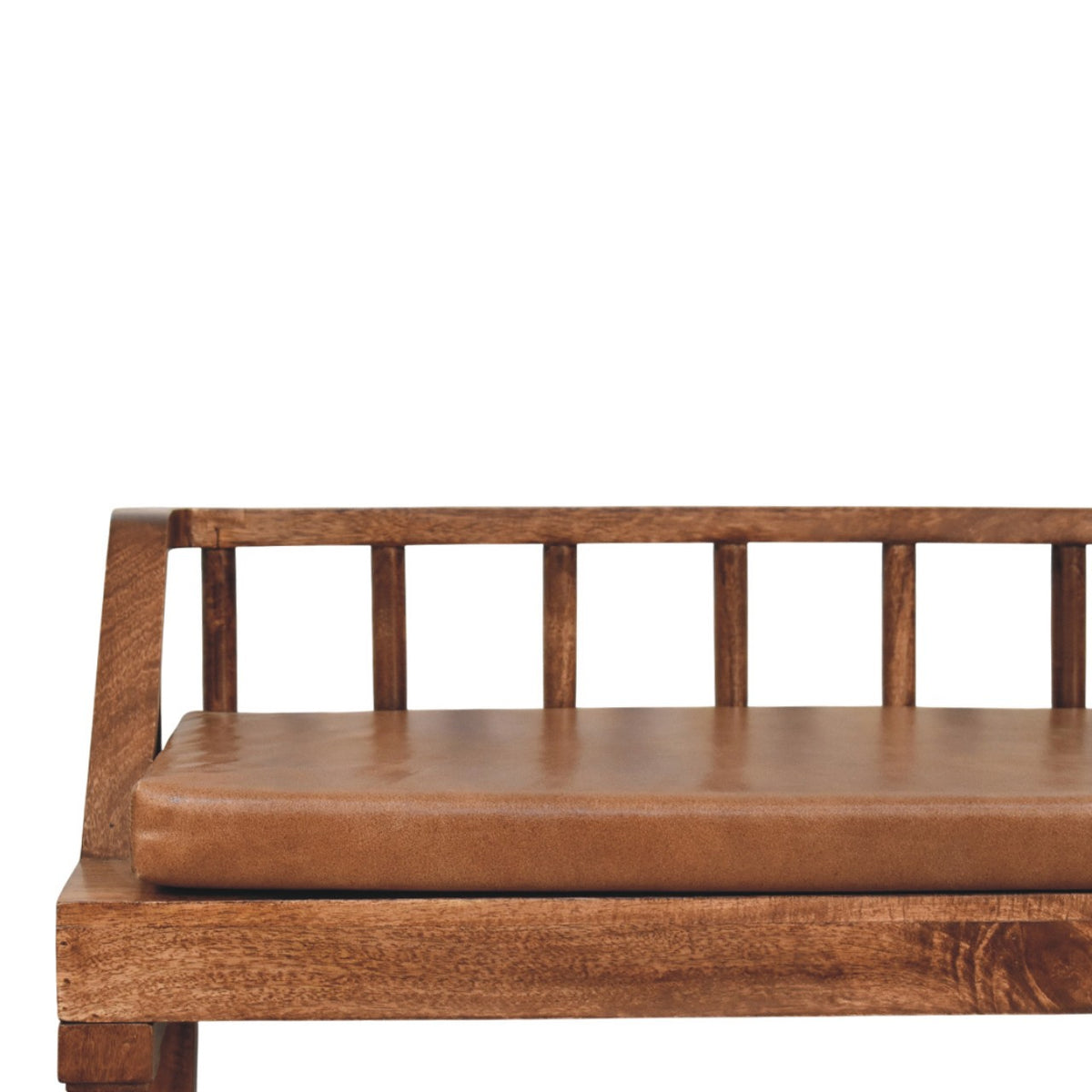 Sutton Buffalo Leather Roasted Almond Bench