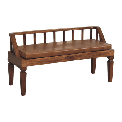 Sutton Buffalo Leather Roasted Almond Bench