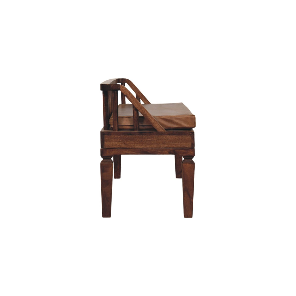 Sutton Buffalo Leather Roasted Almond Bench