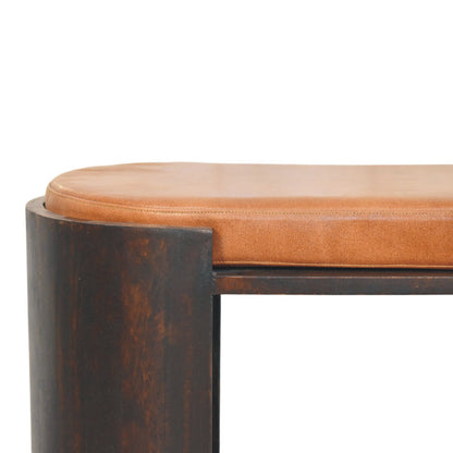 Sonora Mocha Leather Top Shoe Storage Bench